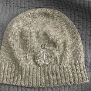 Ralph Lauren Double RL Tan Knit Hat